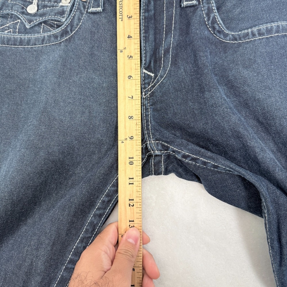 True Religion Jeans Mens 30 (32x33) Blue Dark Wash Skinny - Picture 5 of 12
